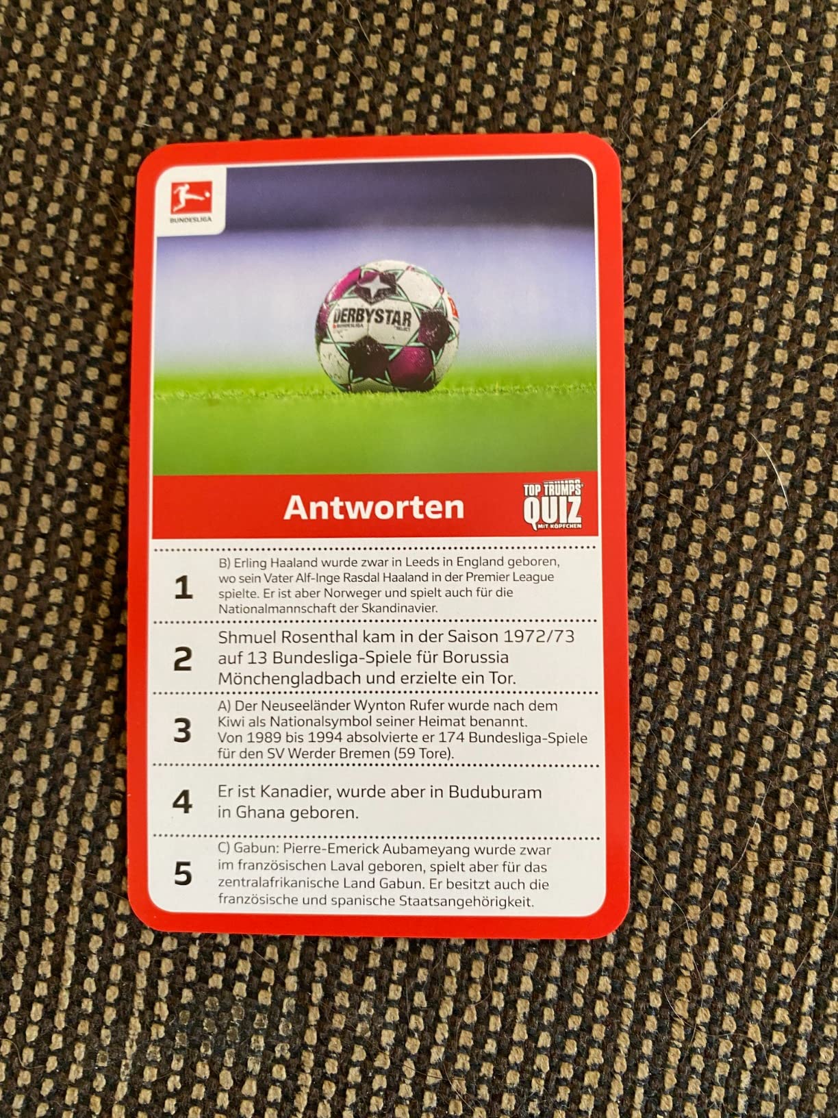Winning Moves Top Trumps Quiz Bundesliga Quizspiel 100 Karten