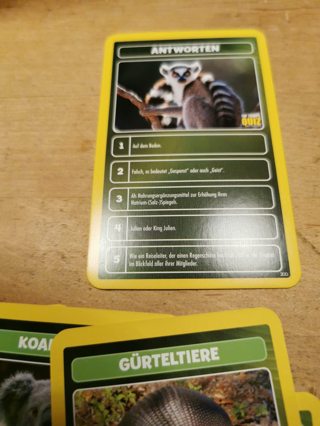 Winning Moves Top Trumps Quiz Welt der Tiere Kartenspiel ab 7