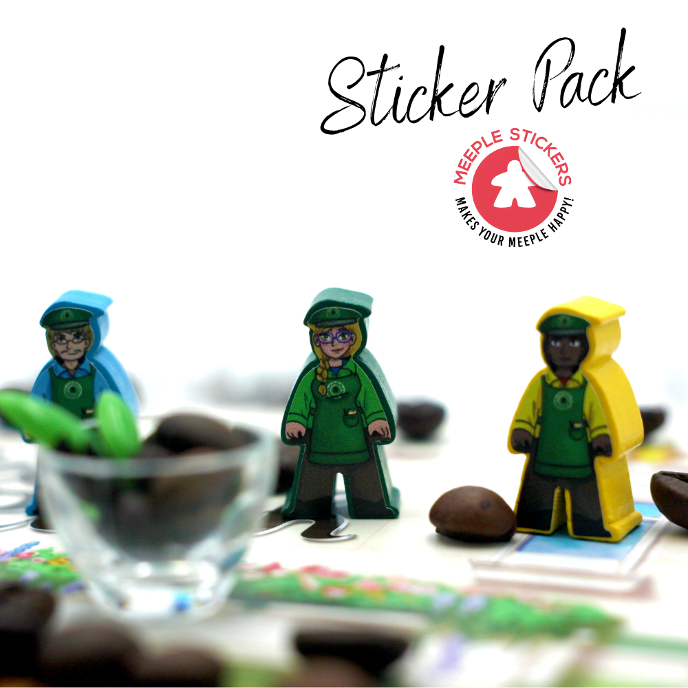 Meeple Sticker Coffee Rush Piece of Cake Sticker Set Barista