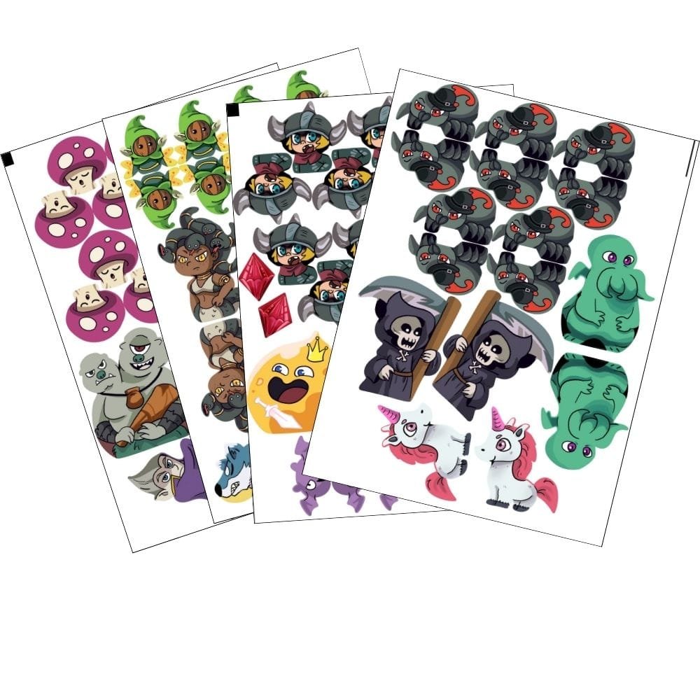 Meeple Sticker Keep Heroes Out Boss Battles Aufkleber Set
