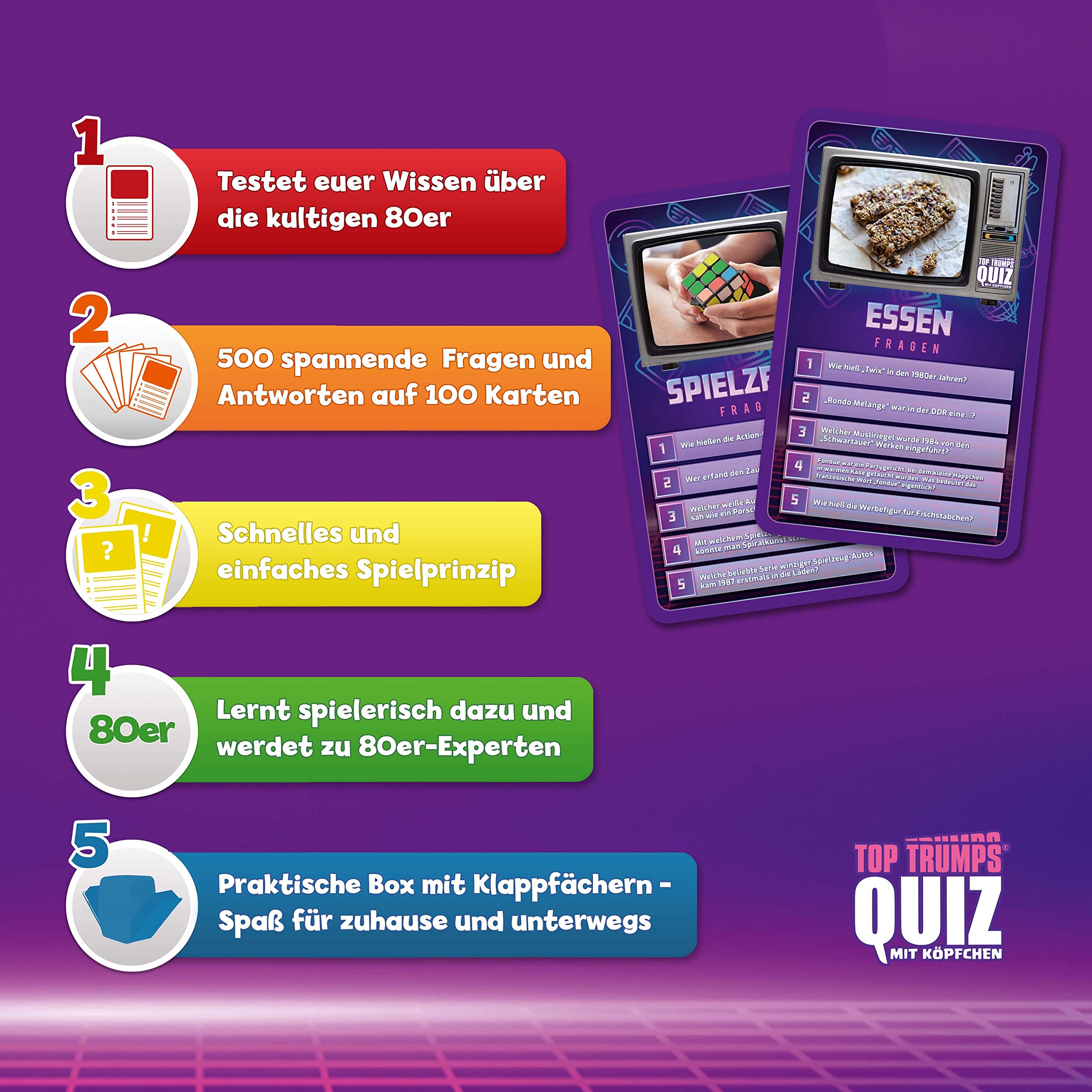 Winning Moves Top Trumps Quiz 80er Edition Kartenspiel 100 Karten