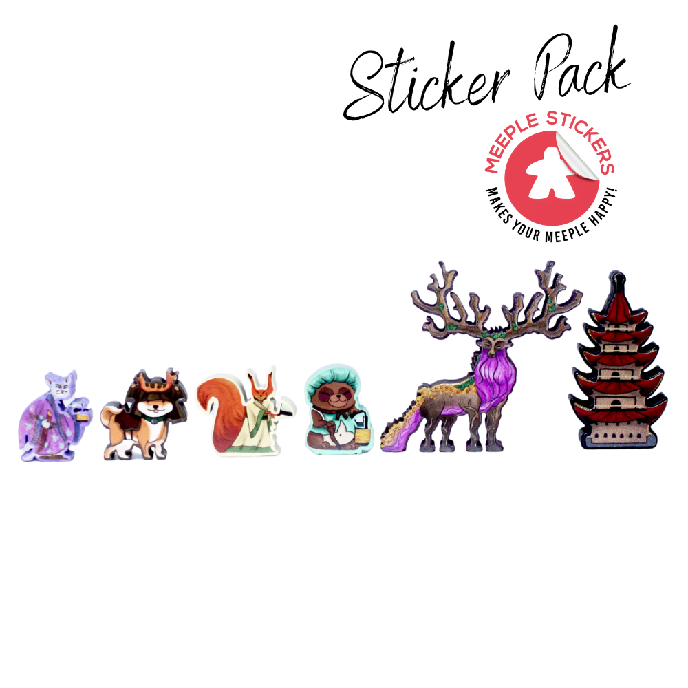 Meeple Sticker Bitoku Sticker Set beidseitig