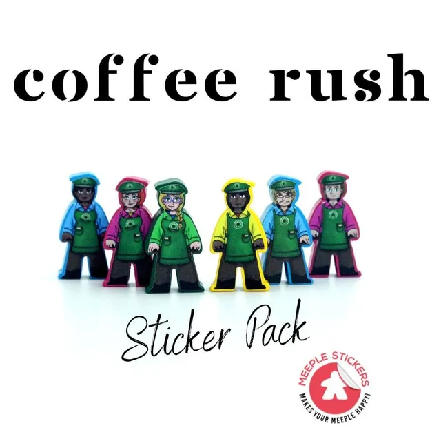 Meeple Sticker Coffee Rush Piece of Cake Sticker Set Barista