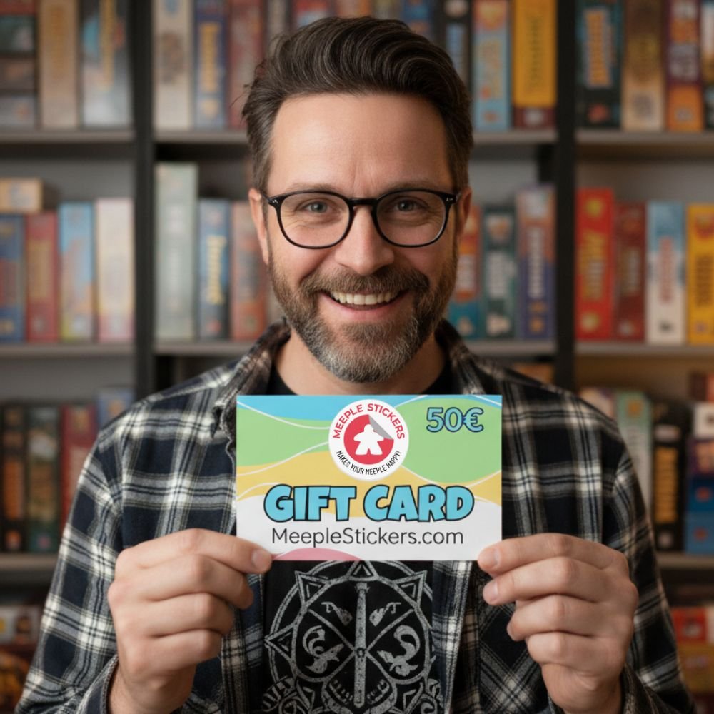 Meeple Sticker Gift Card 50 Euro Gutschein digital Brettspiel