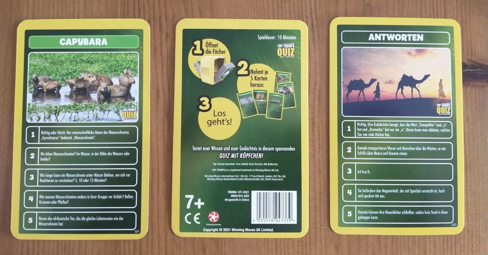Winning Moves Top Trumps Quiz Welt der Tiere Kartenspiel ab 7