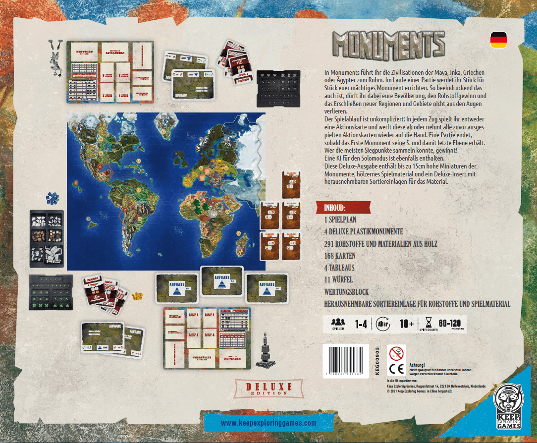 Keep Exploring Games Monuments Deutsch Deluxe Brettspiel Zivilisation