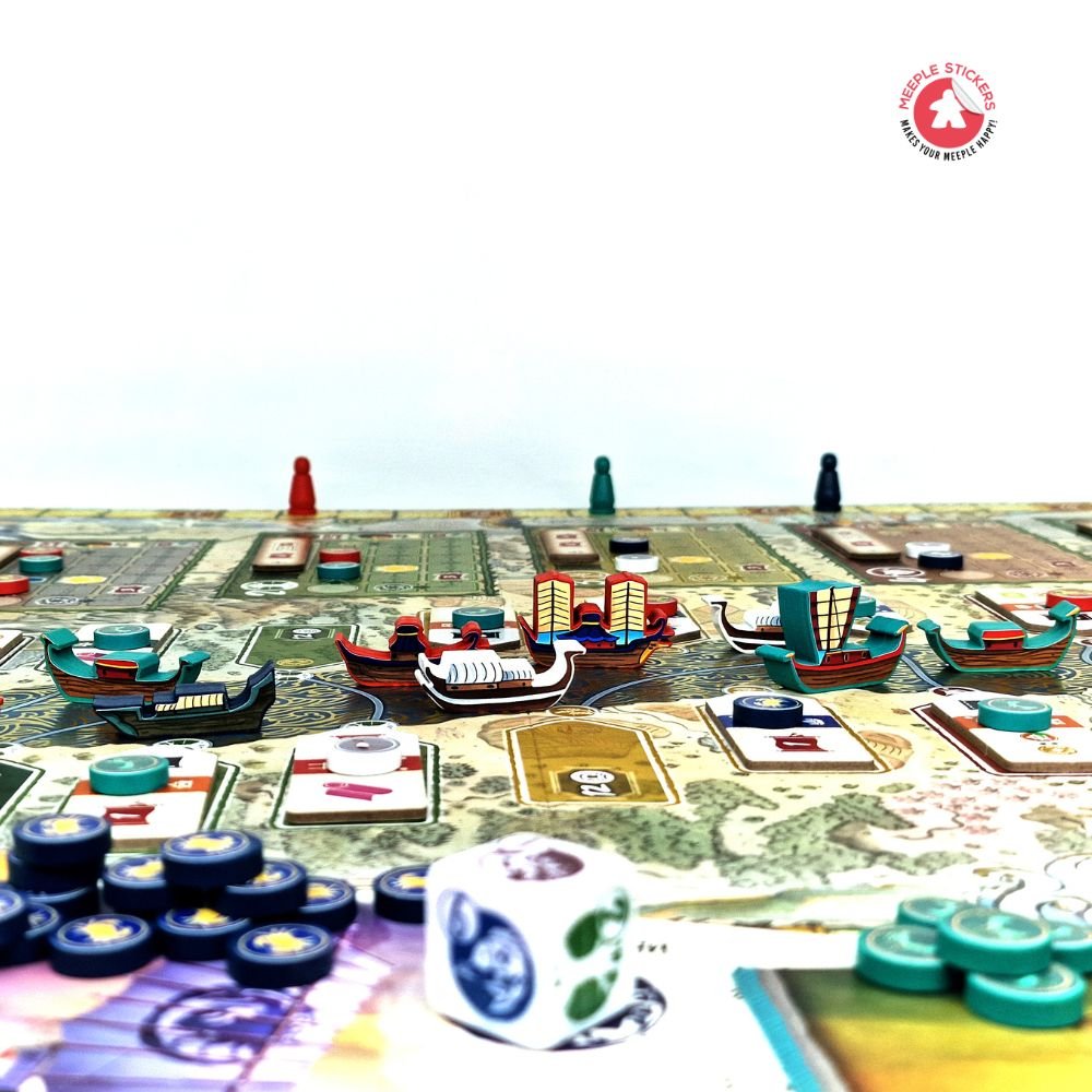 Meeple Sticker River of Gold Sticker Set Boote Händler