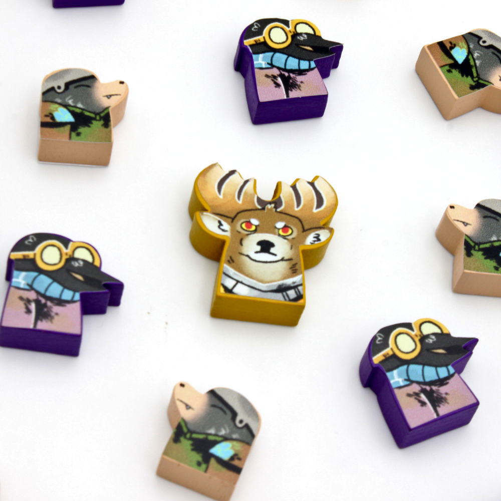 Meeple Stickers Root Underworld Hirelings Sticker Set Aufkleber