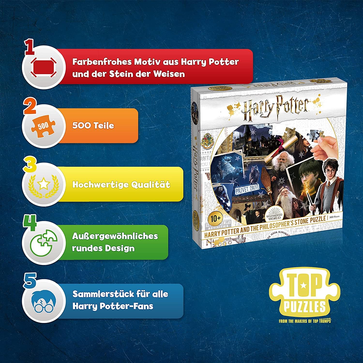 Winning Moves Harry Potter Stein der Weisen Puzzle 500 Teile rund