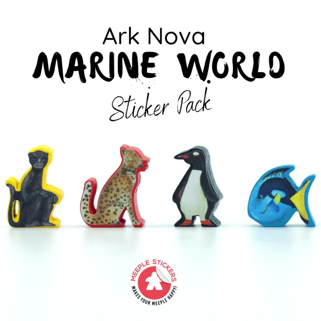 Meeple Sticker Ark Nova Marine Worlds Sticker Set doppelseitig