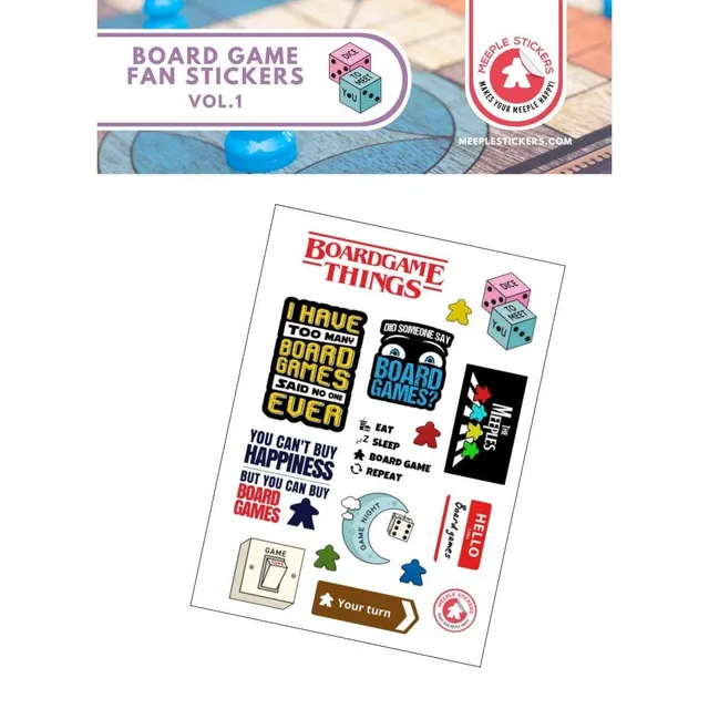 Meeple Sticker Board Game Fan Sticker Vol. 1 Aufkleber 16 Stück