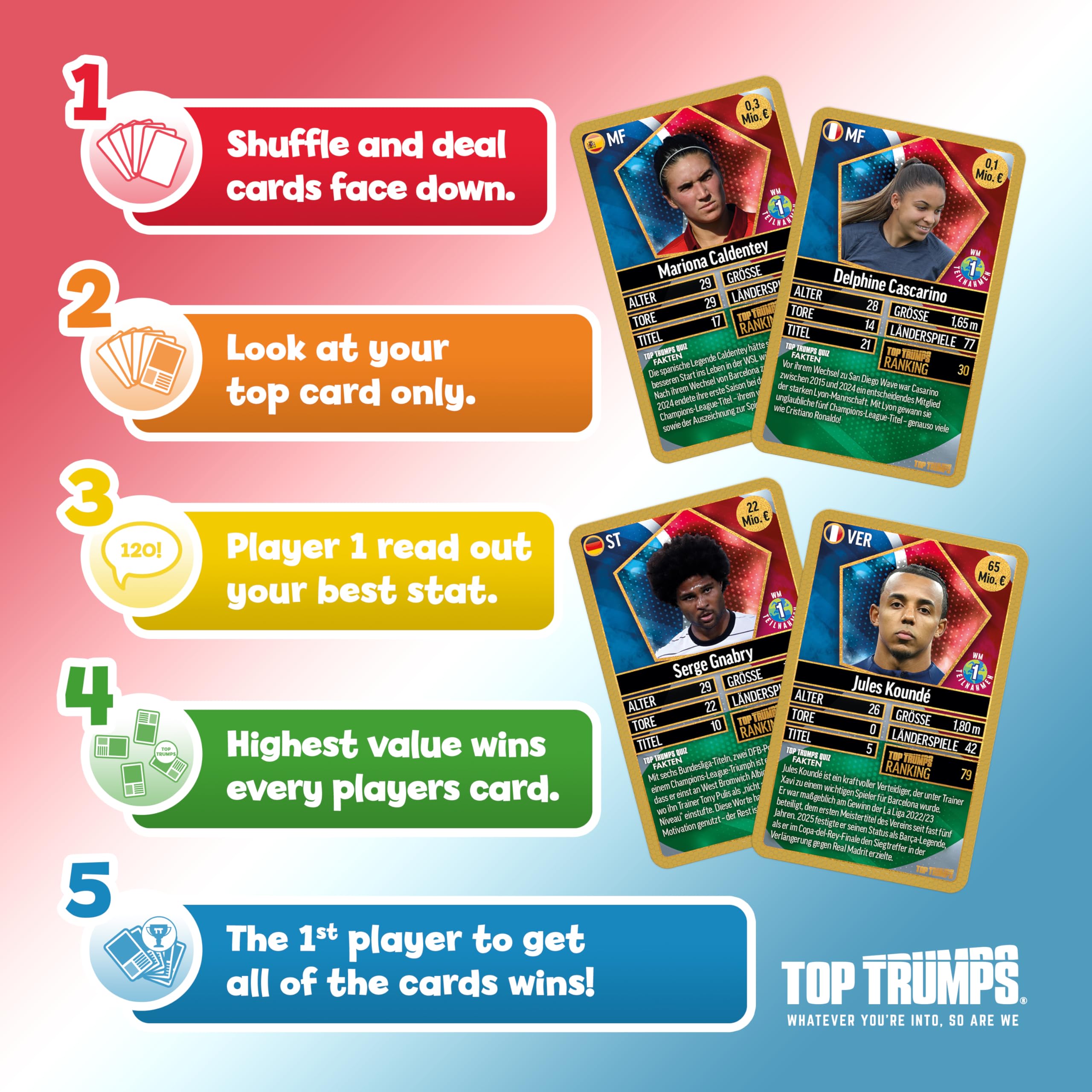 Winning Moves Top Trumps Weltfussballstars Kartenspiel Pack 6
