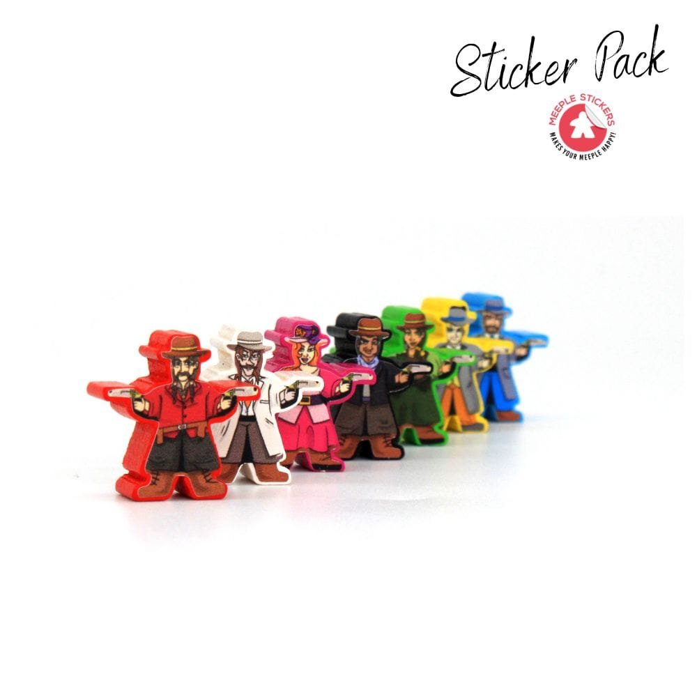 Meeple Sticker Colt Express Sticker Set Banditen beidseitig