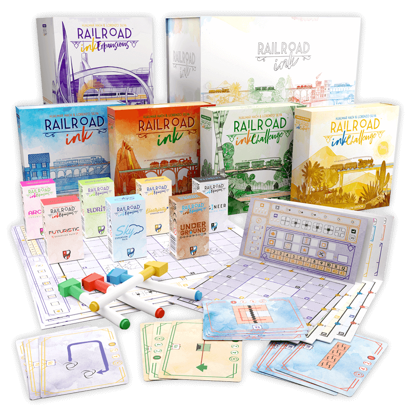 Horrible Railroad Ink Challenge Ultimate Collector's Brettspiel Sammlerbox