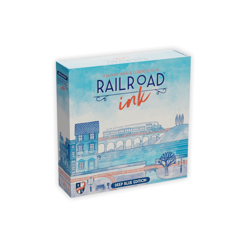 Horrible Railroad Ink Deep Blue Edition Brettspiel Fluss See