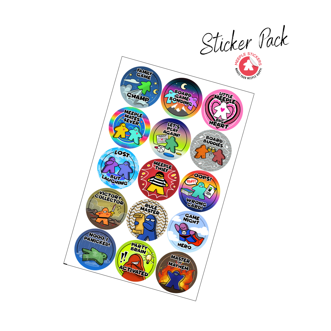 Meeple Sticker Gamer Stickers Vol. 1 Sticker Set Vinyl