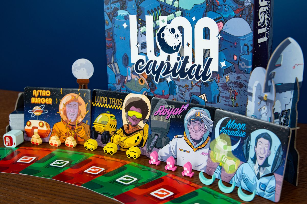 Keep Exploring Luna Capital Brettspiel mit Promo Plättchen
