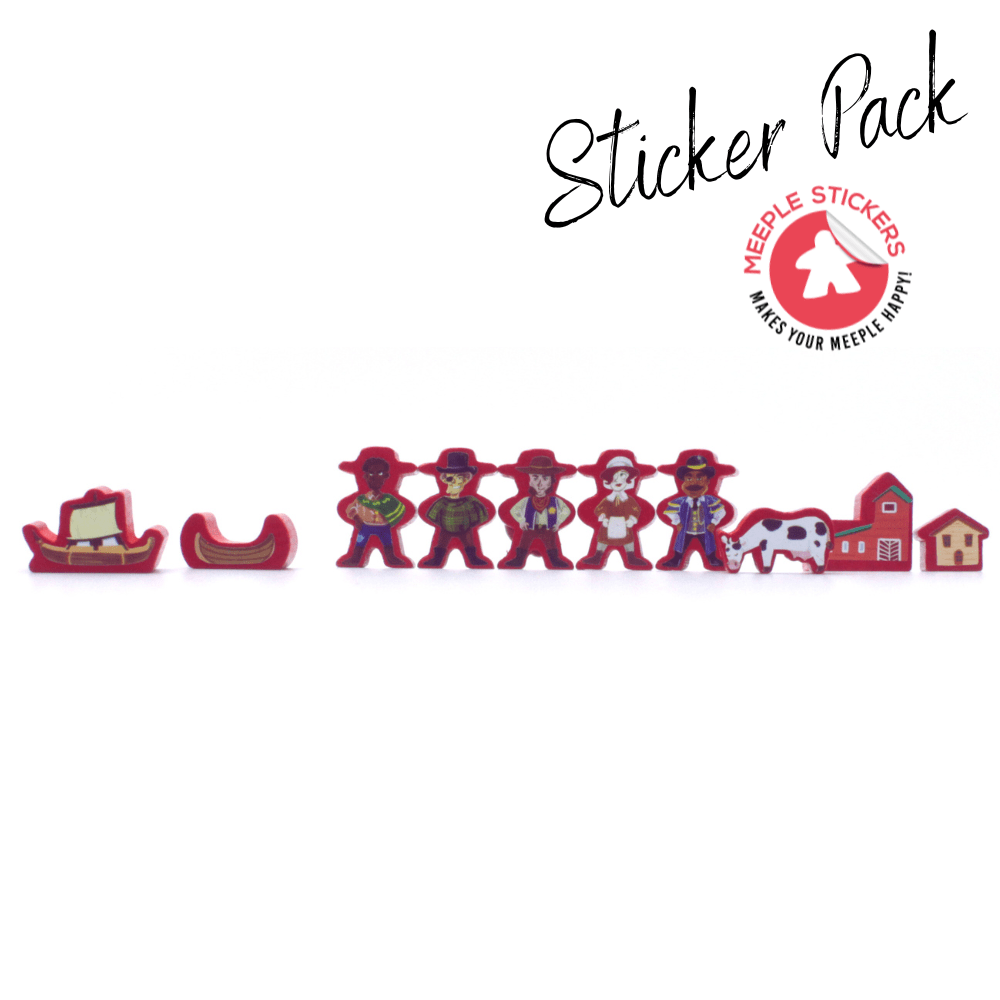 Meeple Sticker Boonlake Aufkleber Set doppelseitig