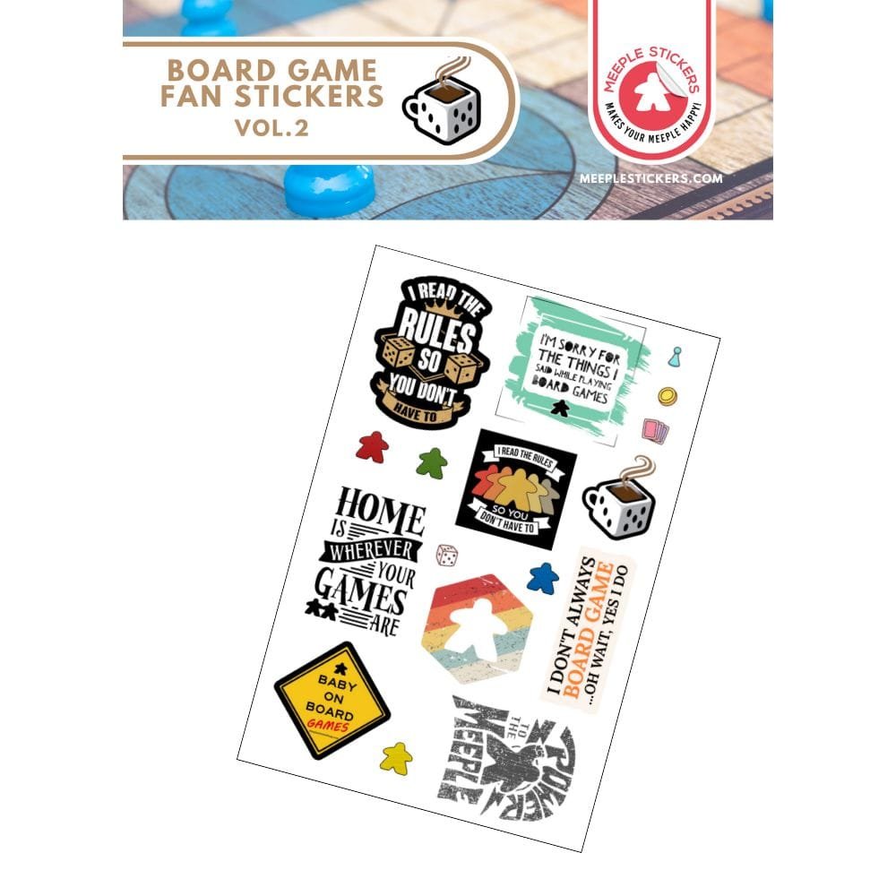 Meeple Sticker Board Game Fan Vol.2 Sticker Set 17 Stück