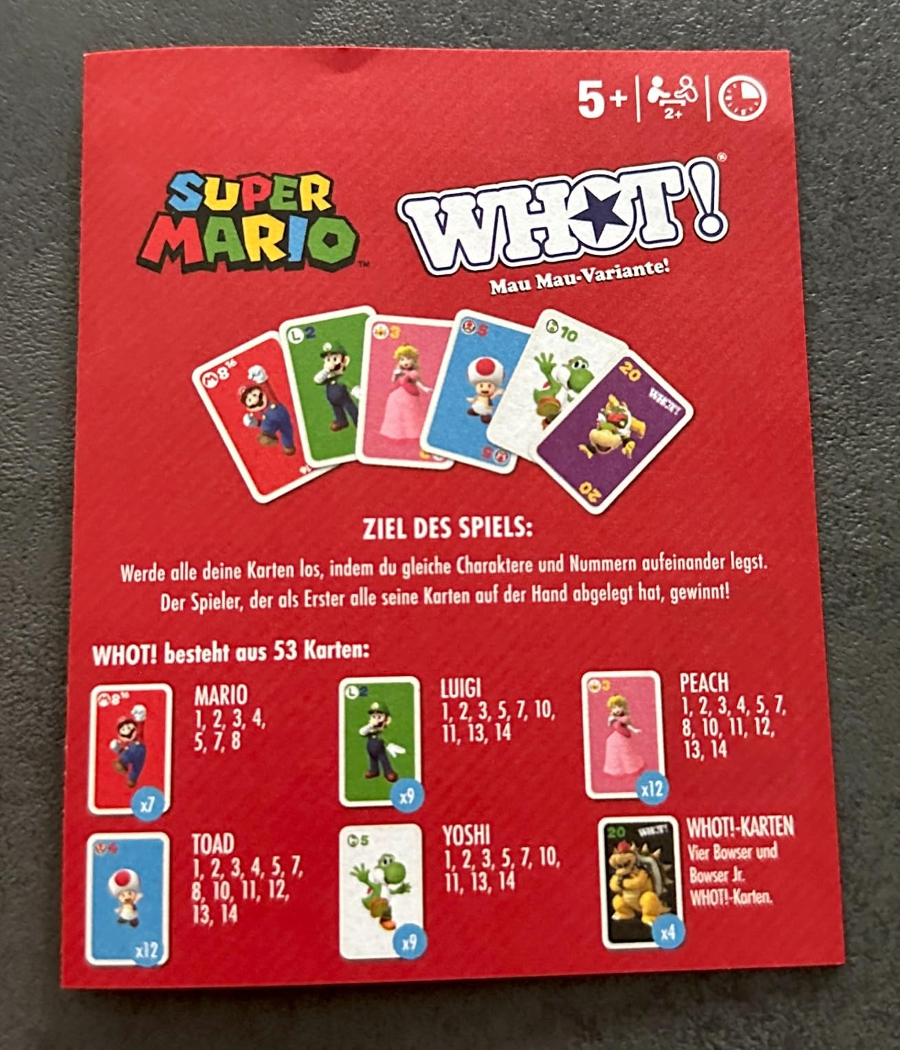 Winning Moves WHOT! Super Mario Kartenspiel ab 5 Jahren Reise