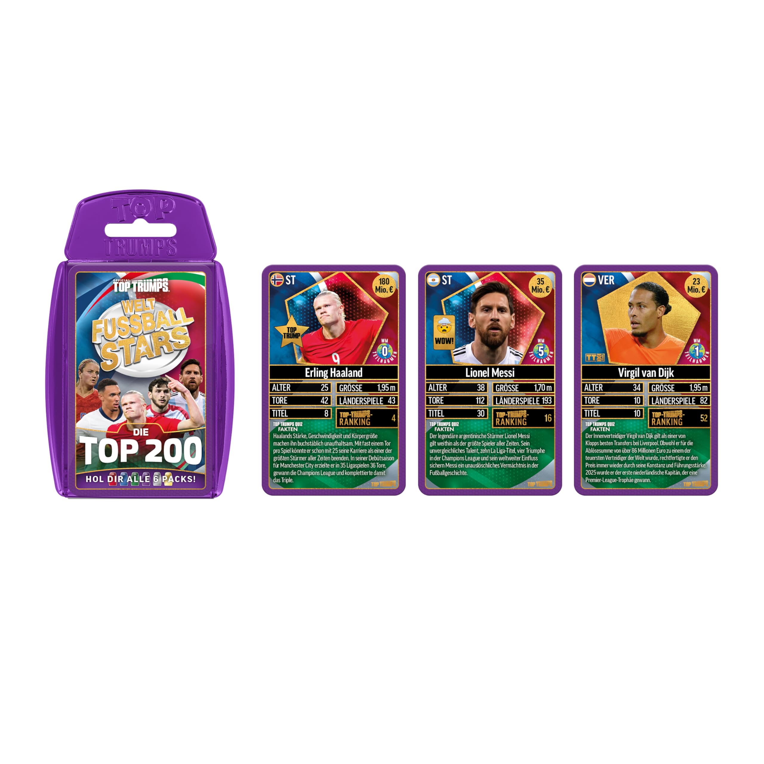 Winning Moves Top Trumps Weltfussballstars Pack 4 Kartenspiel ab 6