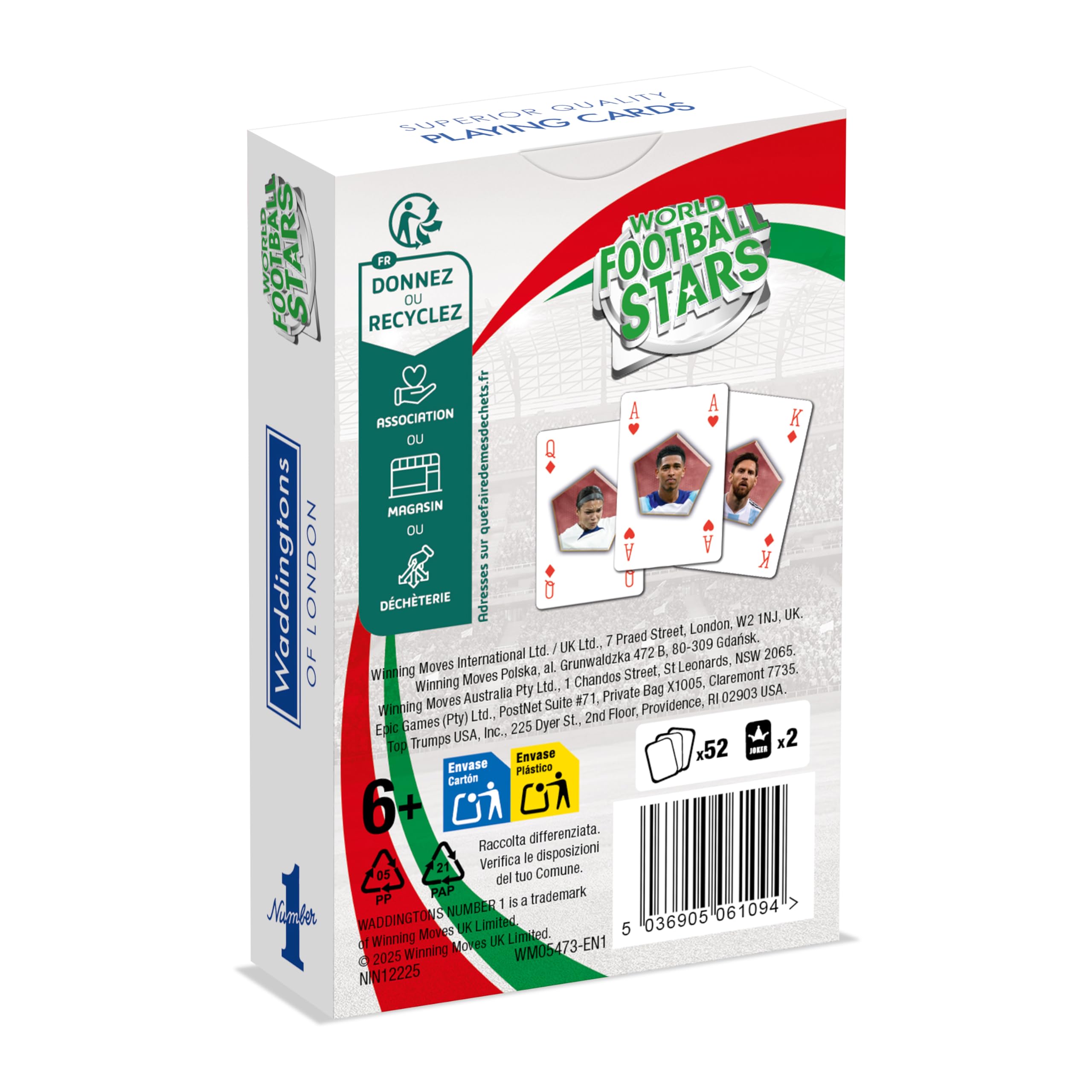 Winning Moves Number 1 Weltfussballstars Spielkarten Poker