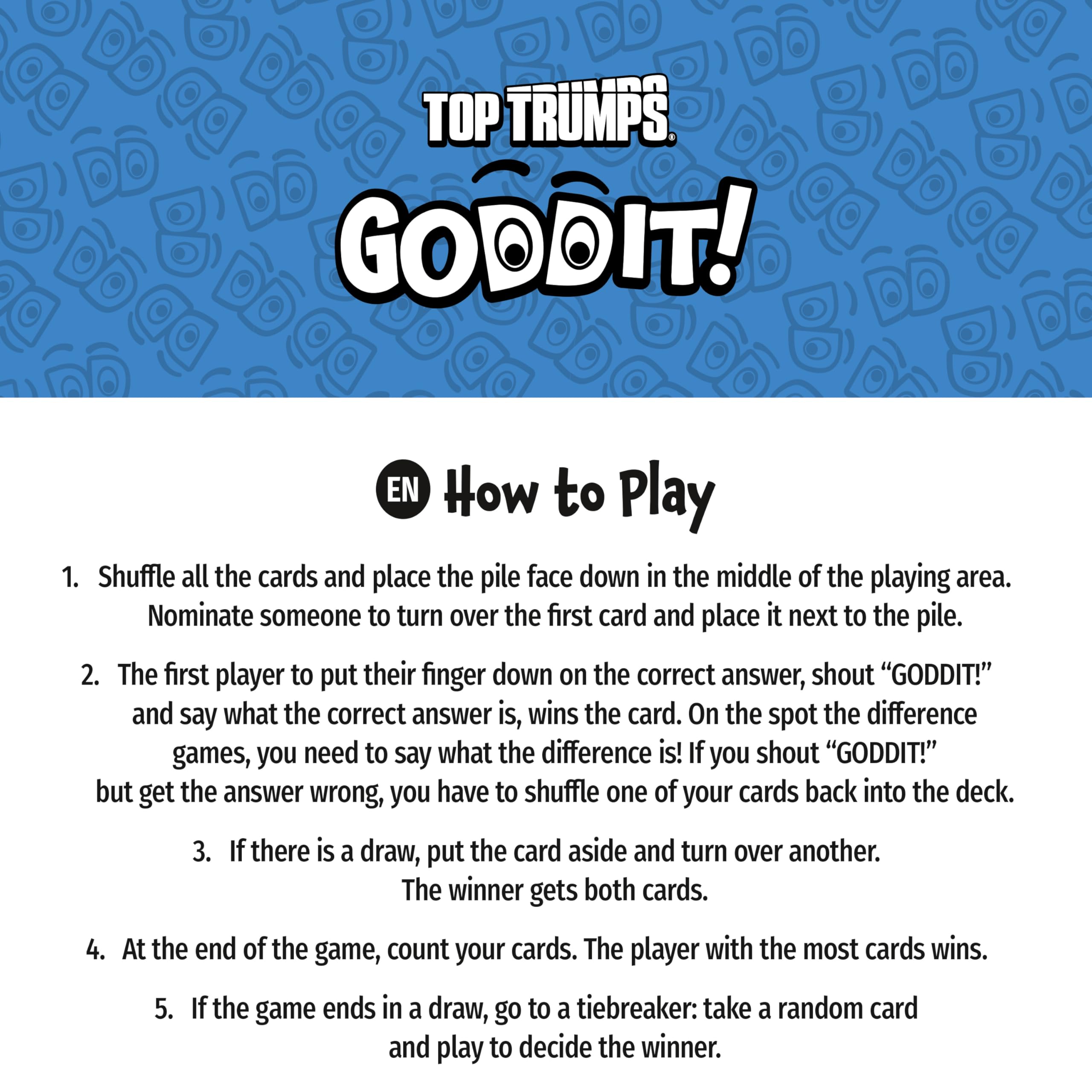 Winning Moves Top Trumps Goddit Original Partyspiel 55 Karten