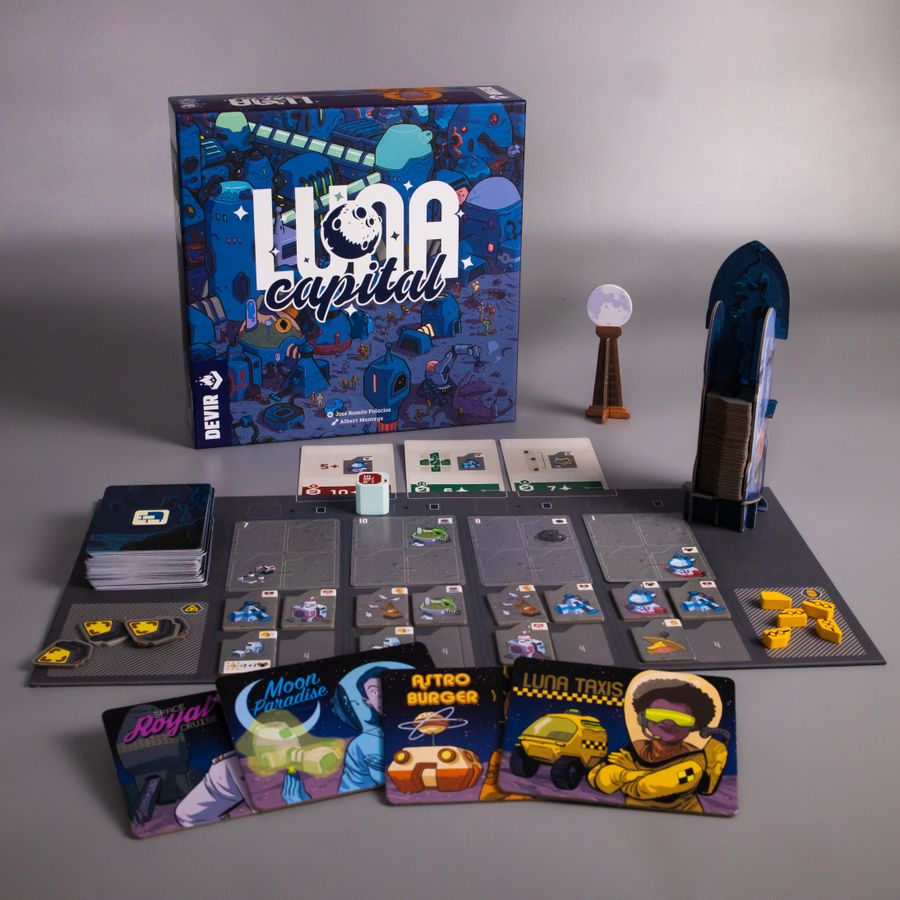Keep Exploring Luna Capital Brettspiel mit Promo Plättchen