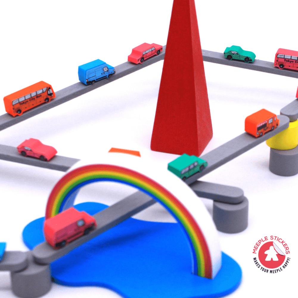 Meeple Sticker Tokyo Highway Rainbow City Sticker Set