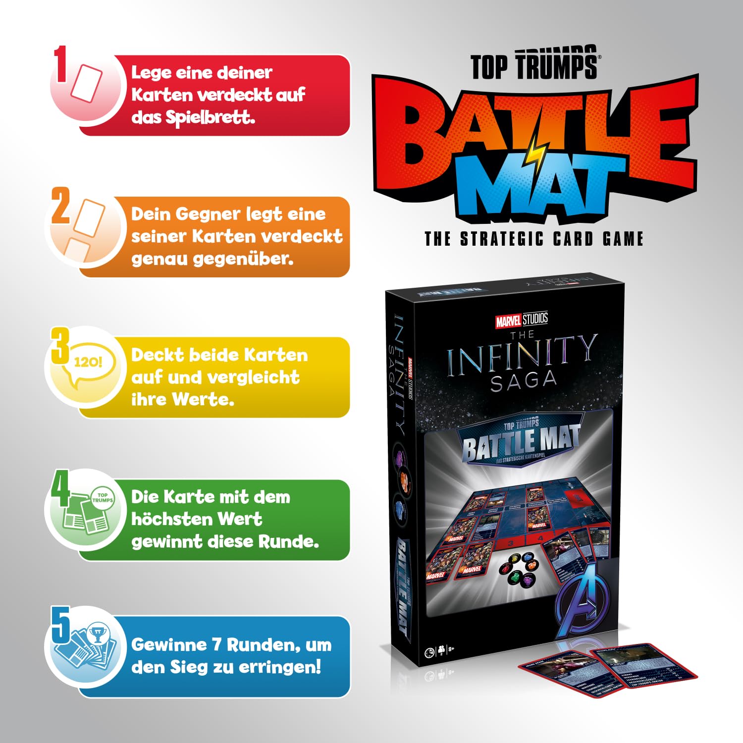 Winning Moves Top Trumps Battle Mat Marvel Brettspiel ab 8