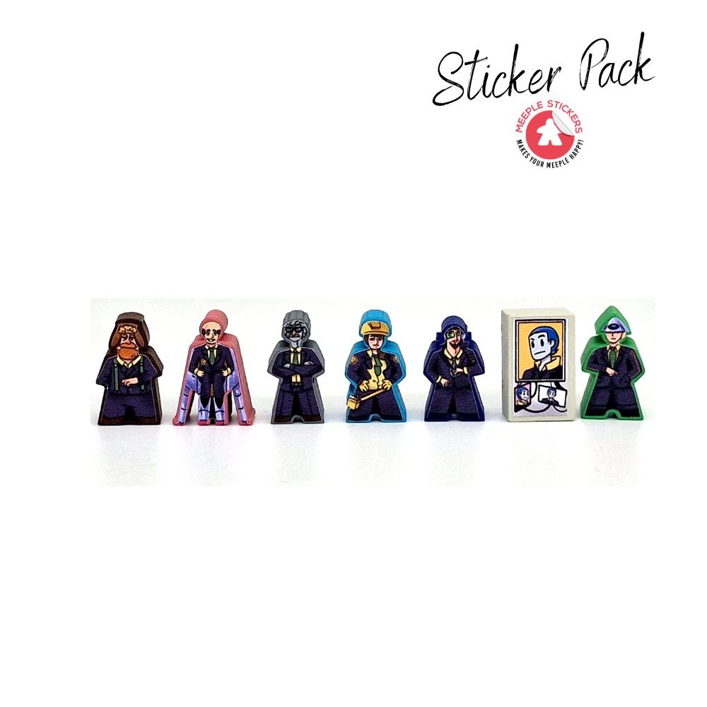 Meeple Sticker 1ers Contacts Sticker Set Meeple Aufkleber Agenten