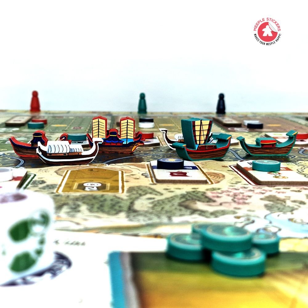 Meeple Sticker River of Gold Sticker Set Boote Händler