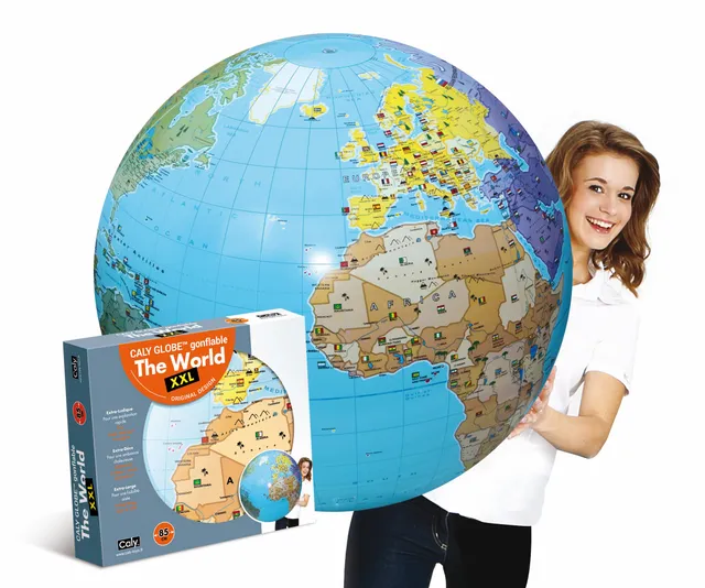 HCM Kinzel Caly Die Welt XXL Globus Grau 85 cm