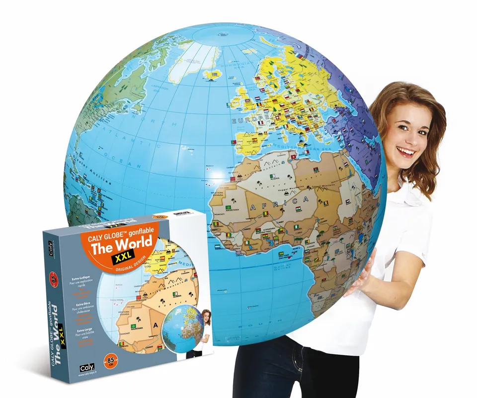 HCM Kinzel Caly Die Welt XXL Globus Grau 85 cm