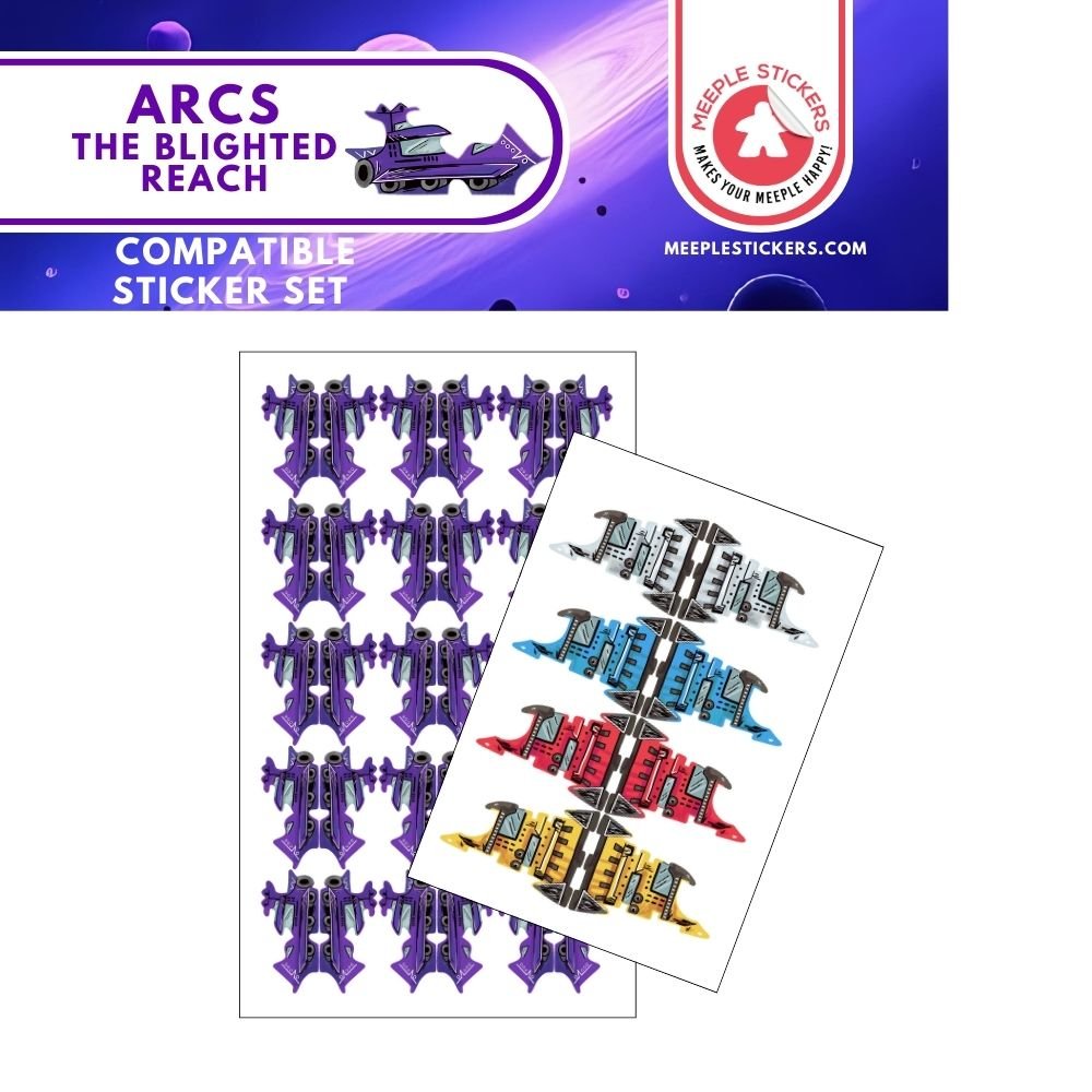 Meeple Sticker Arcs Blighted Reach Sticker Set Erweiterung