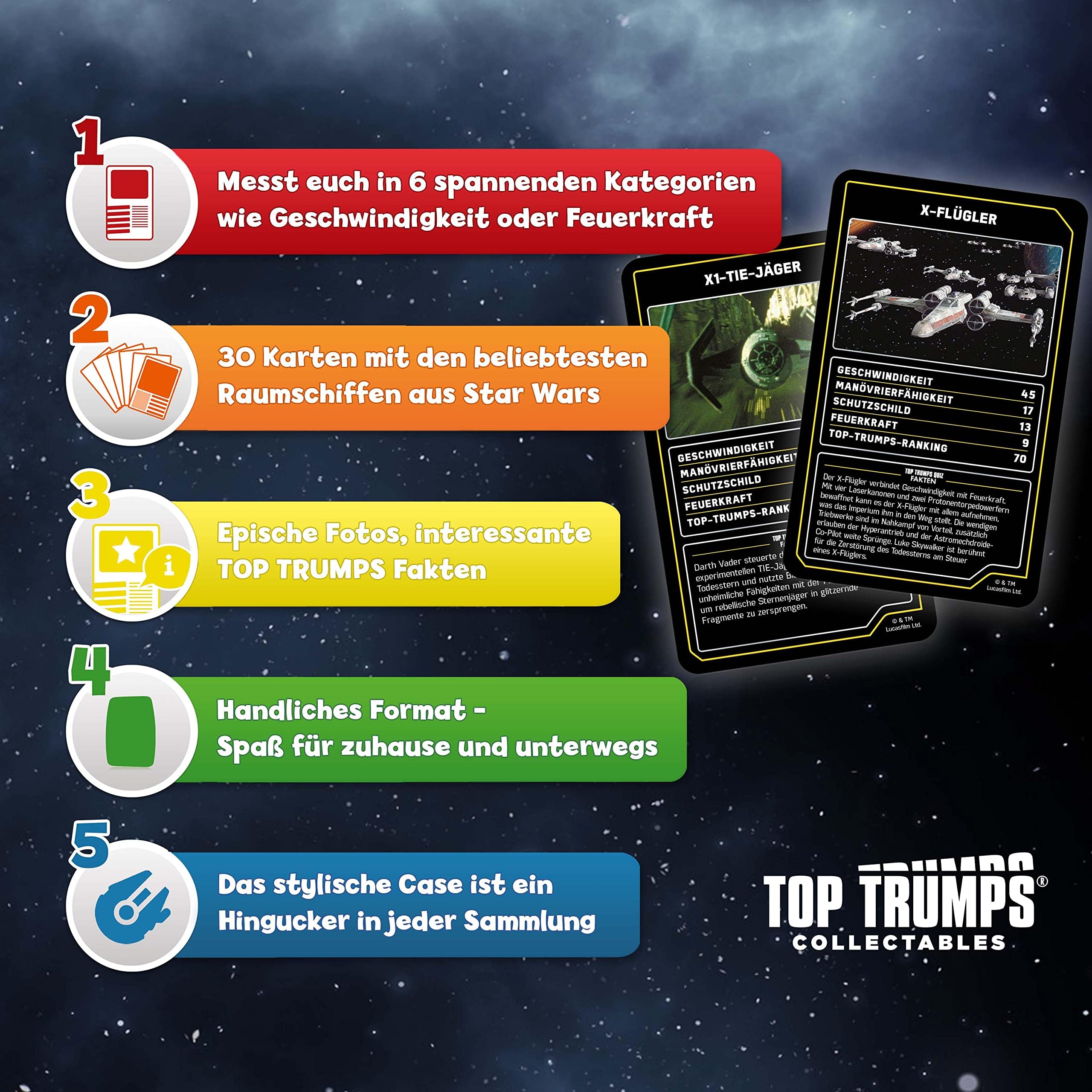 Winning Moves Top Trumps Collectables Star Wars Raumschiffe Kartenspiel Deutsch