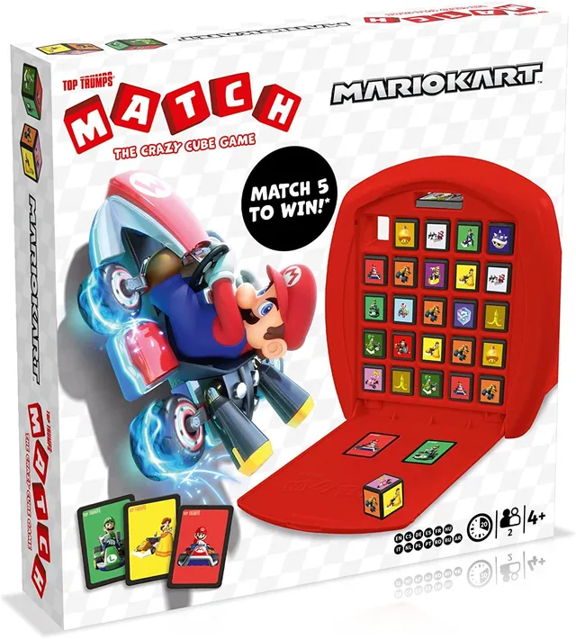 Winning Moves Top Trumps Match Mario Kart Würfelspiel Koffer