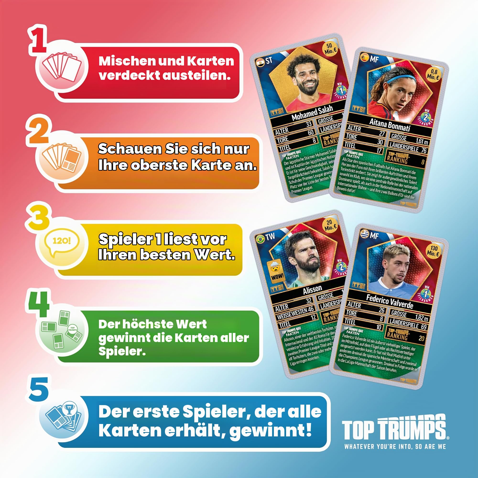 Winning Moves Top Trumps Weltfussballstars Pack 5 Kartenspiel ab 6