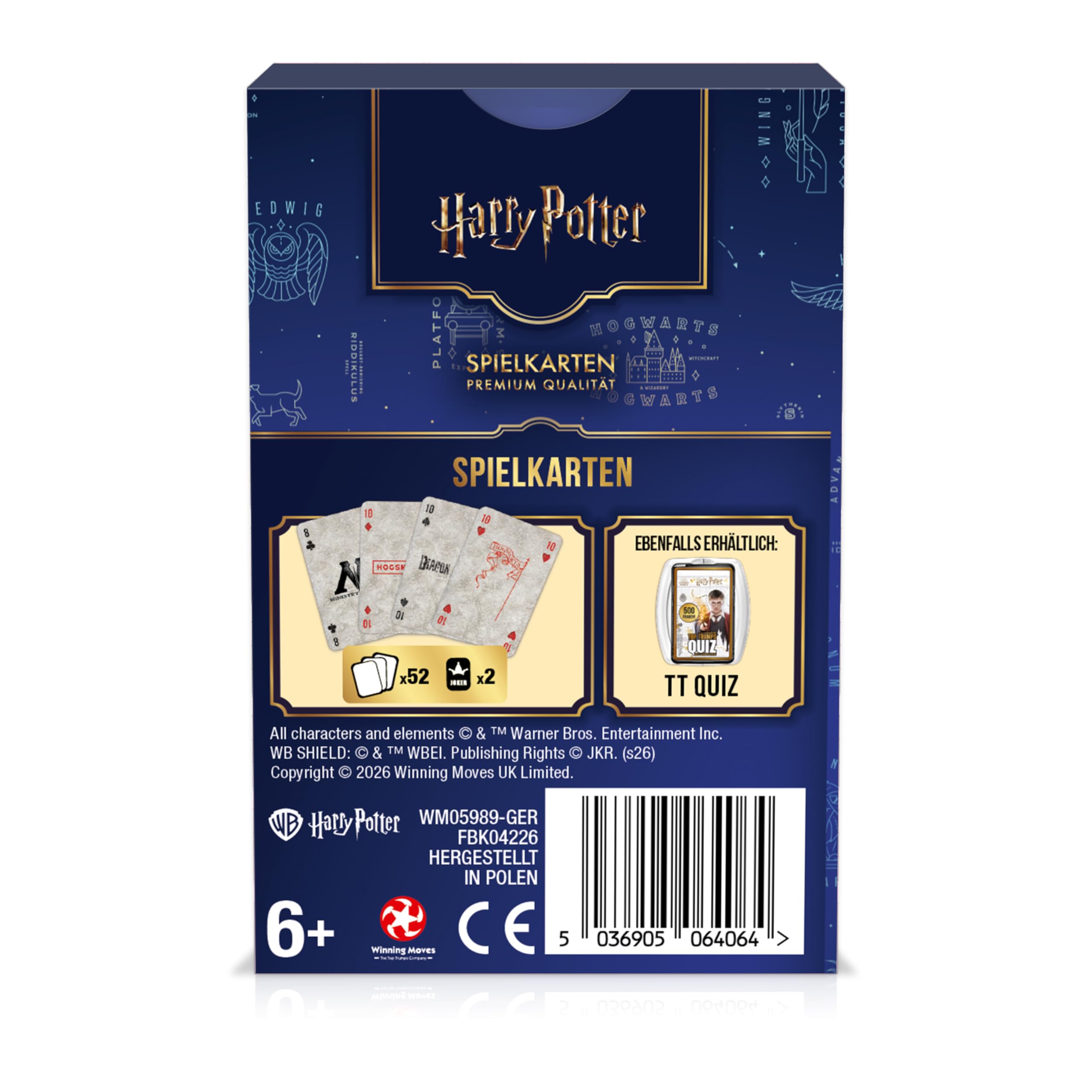 Winning Moves Number 1 Spielkarten Harry Potter Deck Blau