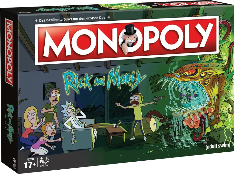 Winning Moves Monopoly Rick and Morty Brettspiel 2-6 Spieler