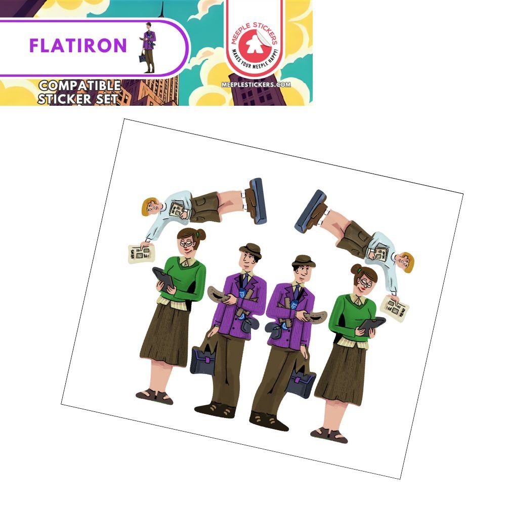 Meeple Sticker Flatiron Sticker Set Architekt Zeitungsjunge Aufkleber