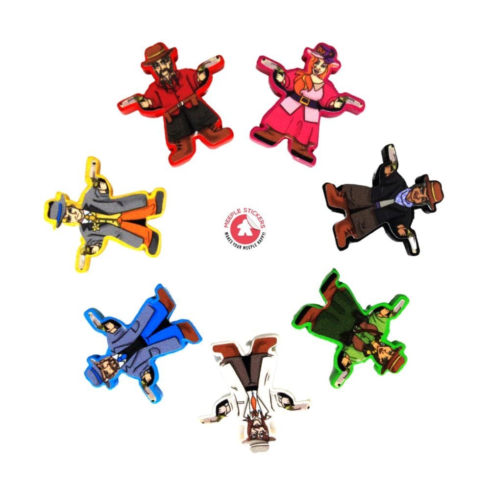 Meeple Sticker Colt Express Sticker Set Banditen beidseitig