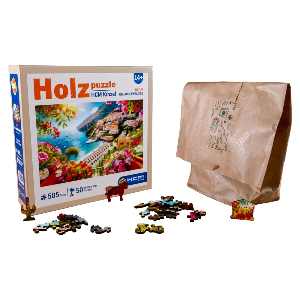 HCM Kinzel Holzpuzzle Urlaubsparadies 505 Teile Sommerlandschaft