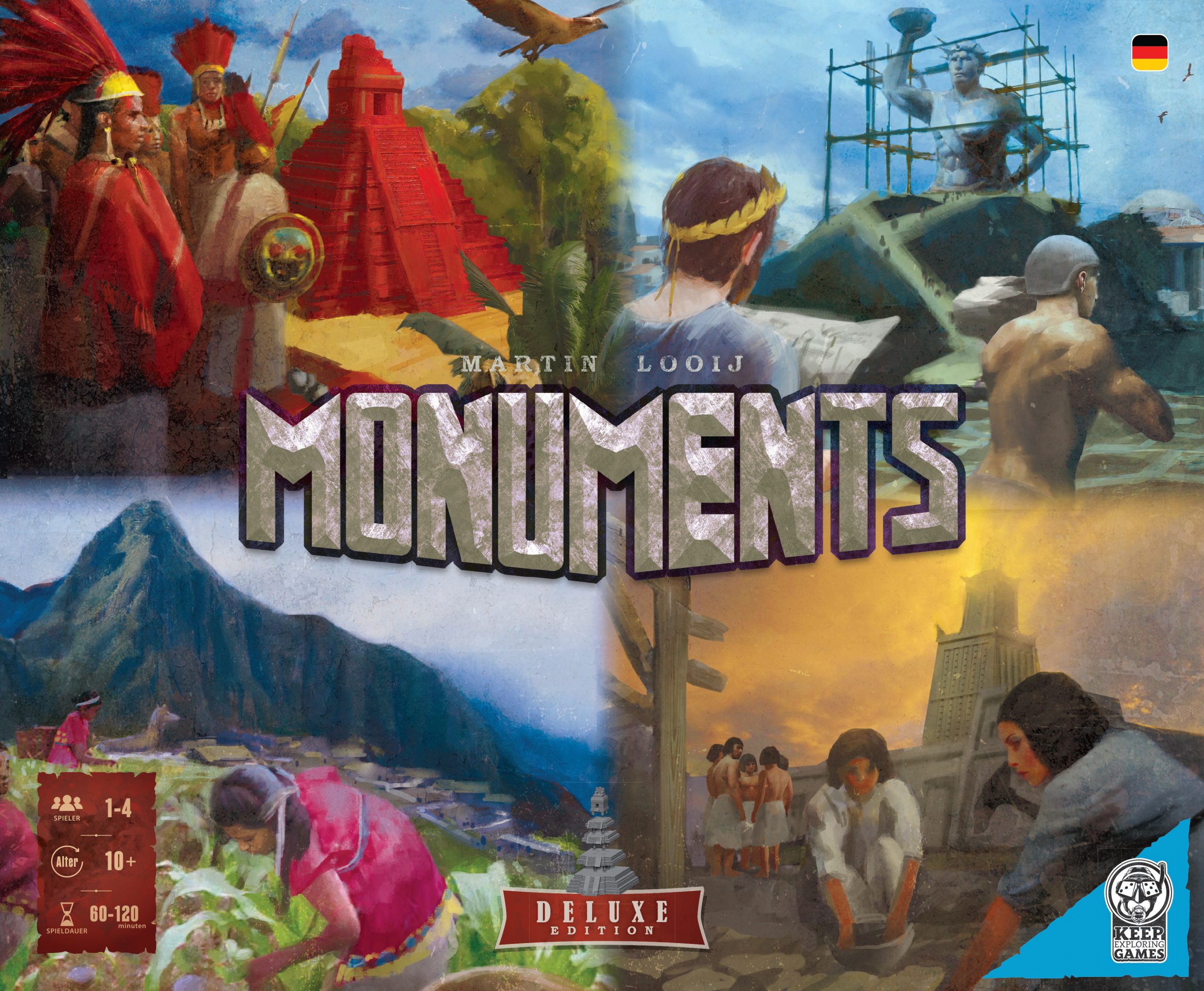Keep Exploring Games Monuments Deutsch Deluxe Brettspiel Zivilisation