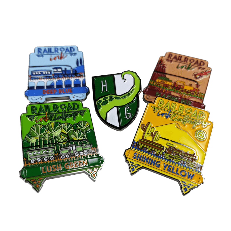 Horrible Railroad Ink Emaille Pins Set Zubehör